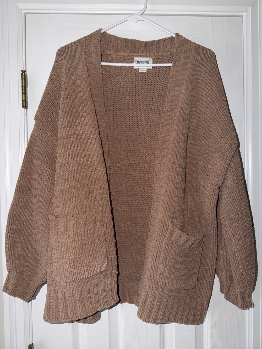 American Eagle Outfitters Chunky Open-Front Cardigan - Taupe Brown
